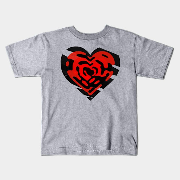 Stacked Hearts Kids T-Shirt by LukeHarding